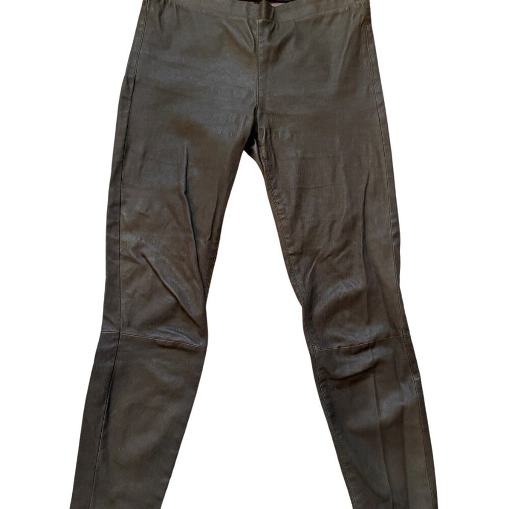 Madewell Womens Real Genuine Leather Dark Brown Straight Leather Pants Size 27